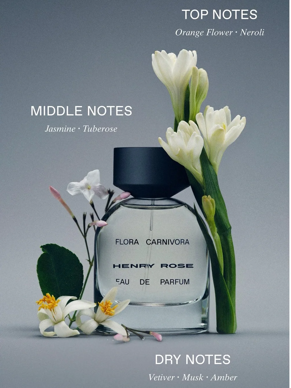 Henry Rose Flora Carnivora  - Clear Bottle with Black Cap NWOB